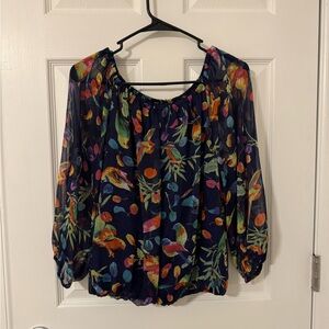 Philosophy Multicolor Floral Sheer Blouse